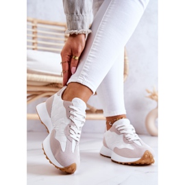 FJ1 Klasická sportovní obuv, vázaná bílá a béžová Patrice béžový bílý 2