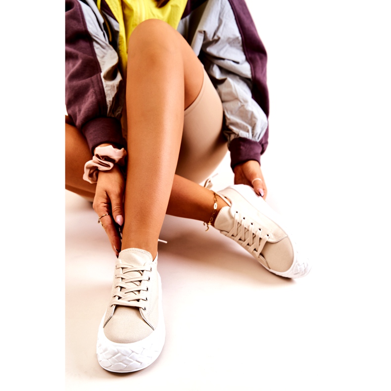 PS1 Tenisky Na Masivní Platformě Světle Béžová Suzane béžový 3