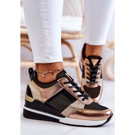 Vinceza Sportovní boty Tenisky Black and Gold Sharon černý zlatý 1