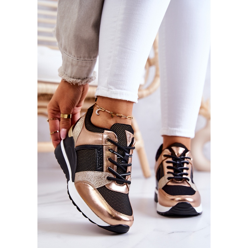 Vinceza Sportovní boty Tenisky Black and Gold Sharon černá zlatý 2