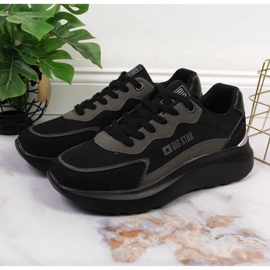 Černé sportovní boty na platformě Big Star W JJ274989 černá 2