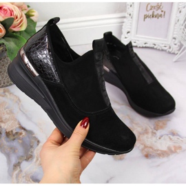 Kožené tenisky na klínku Filippo W PAW253A černé černá 1