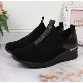 Kožené tenisky na klínku Filippo W PAW253A černé černá 2