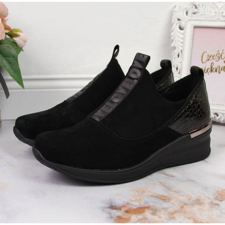 Kožené tenisky na klínku Filippo W PAW253A černé černá 2