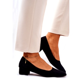 SEA Klasické dámské lodičky semišové černé Rheya černá 3