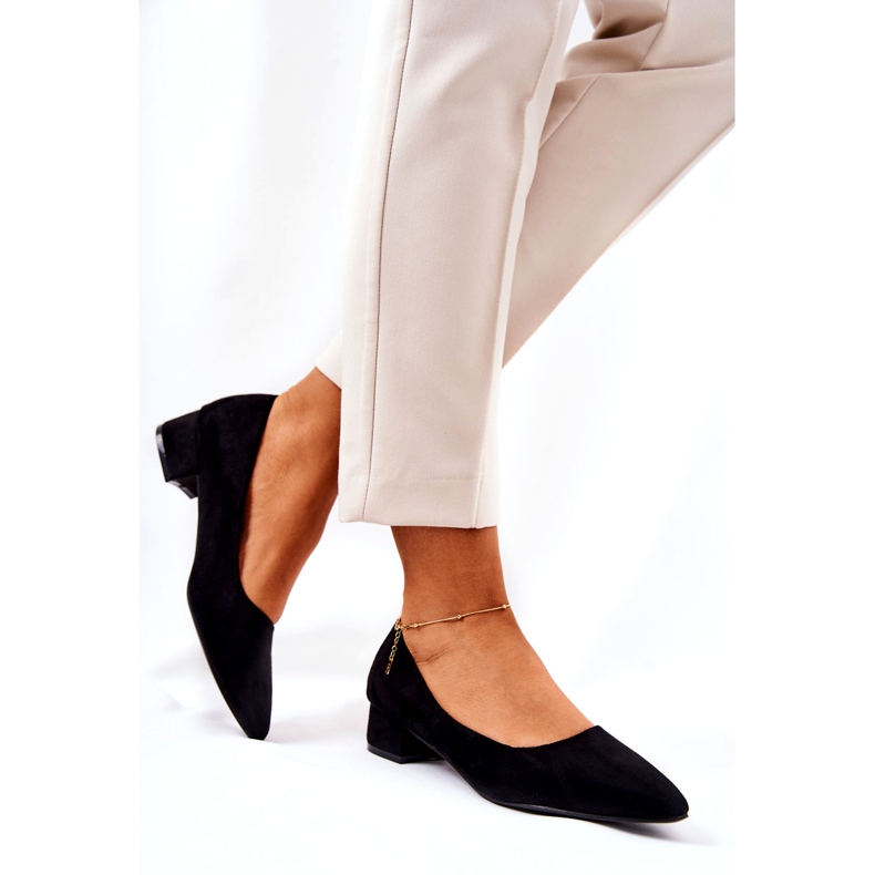 SEA Klasické dámské lodičky semišové černé Rheya černá 4