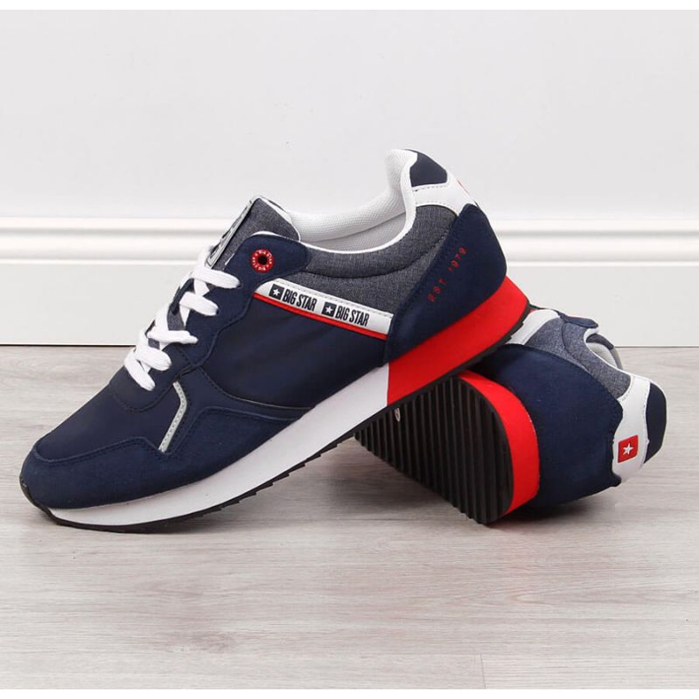 Sportovní boty Big Star M JJ174146 tmavě modrá námořnická modrá šedá 2