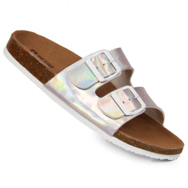 Pantofle s přezkami Big Star W HH274895 stříbrné stříbrný 1