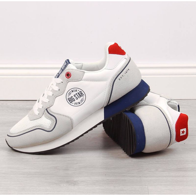 Sportovní boty Big Star M JJ174141 bílé bílý šedá 2