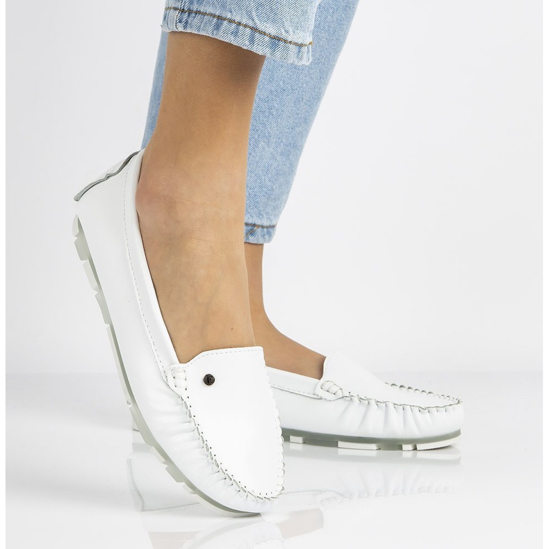 Dámské kožené mokasíny Filippo DP2037 White bílý 6