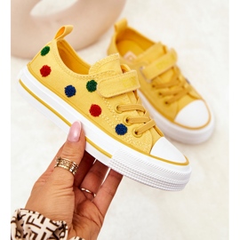 Dětské tenisky na suchý zip Big Star JJ374056 žluté žluť 1