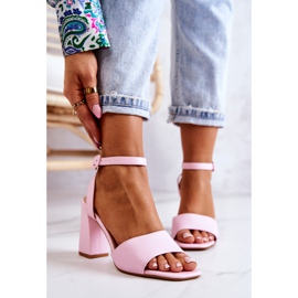 FJ1 Kožené Sandály Na Růžovém Estrella Baru růžový 1