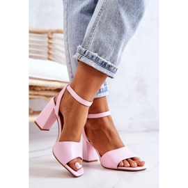 FJ1 Kožené Sandály Na Růžovém Estrella Baru růžový 2