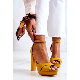 FM1 Semišové Sandály Na Příspěvku žluté Lanelle žlutá 2