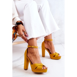 FM1 Semišové Sandály Na Příspěvku žluté Lanelle žlutá 1