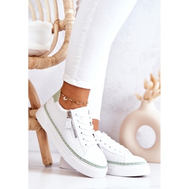 FB2 Sportovní Boty Na Bílé A Zelené Platformě Louisa bílý zelená 2