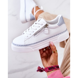 FB2 Sportovní Boty Na Bílé A Modré Louisa Platformě bílý modrý 1