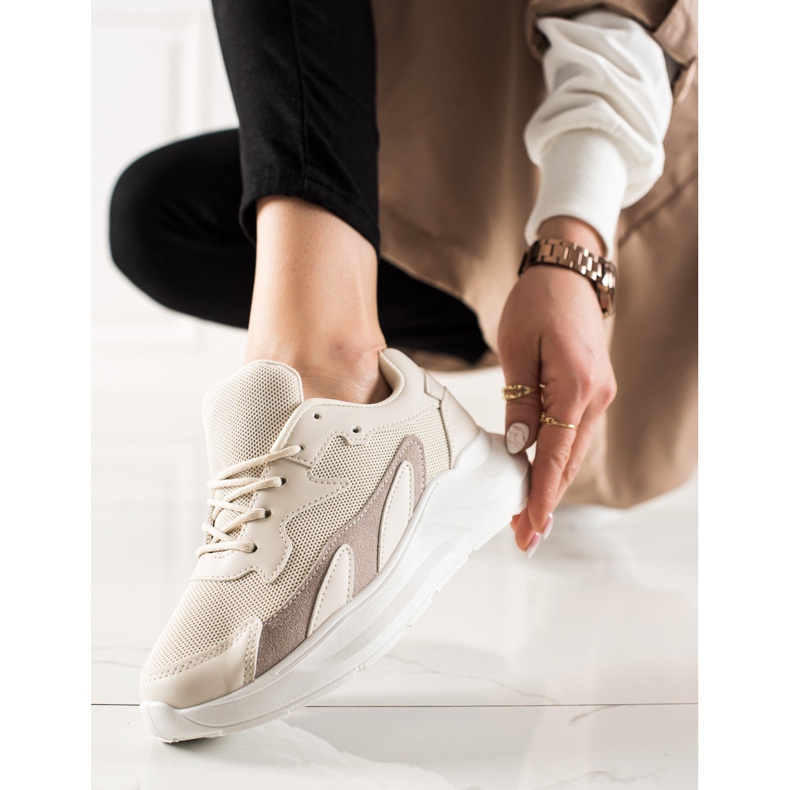 Ideal Shoes Klasické tenisky béžový 1