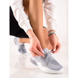 TRENDI Svázané sportovní boty šedá 1