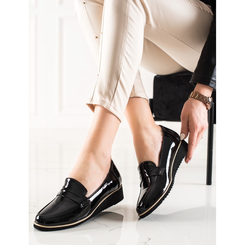 Goodin Světle lakované mokasíny černý 1