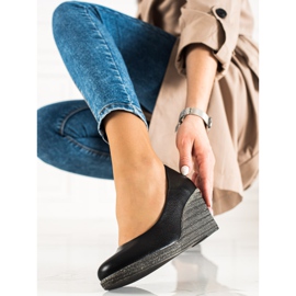 W. Potocki Klasické lodičky na klínu Potocki černá 1