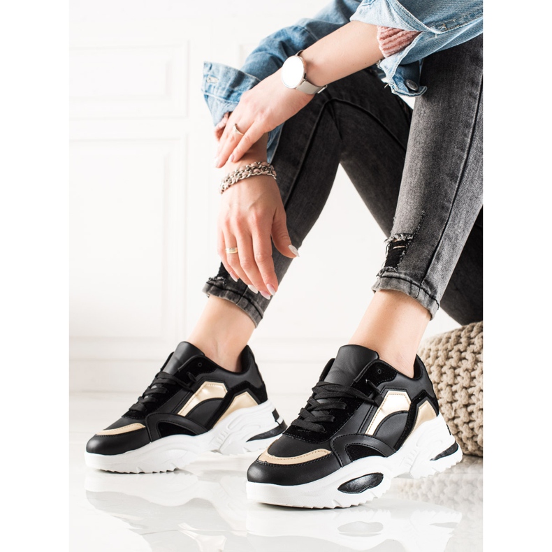 TRENDI Eko kožené tenisky černá 2