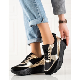 W. Potocki Černé a zlaté tenisky Potocki černá zlatý 1