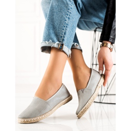 TRENDI Pohodlné espadrilky z eko kůže šedá 2