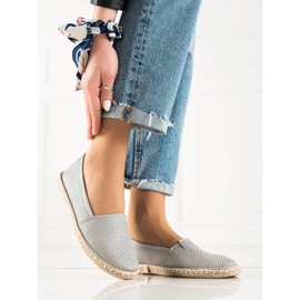 TRENDI Pohodlné espadrilky z eko kůže šedá 1