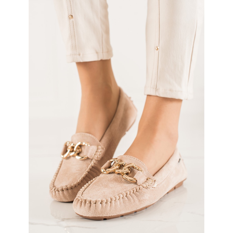Goodin Klasické mokasíny S Ornamentem béžový 2