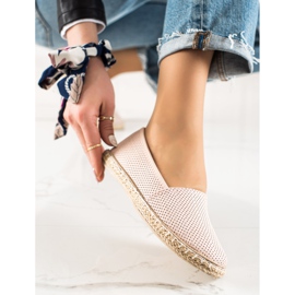 TRENDI Pohodlné espadrilky z eko kůže růžový 1