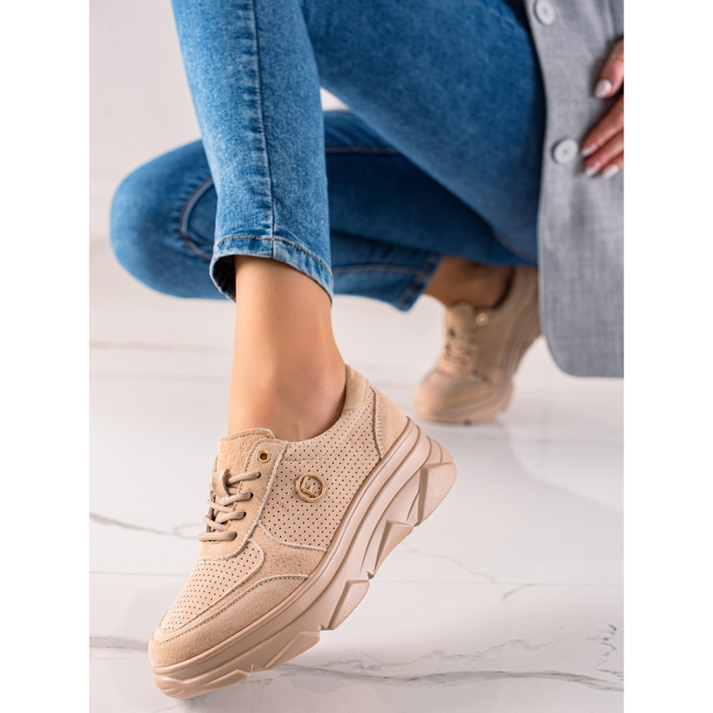 Filippo Béžové kožené tenisky béžový hnědý 1