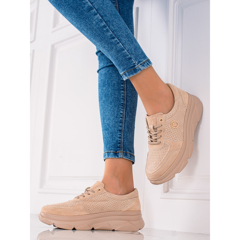 Filippo Béžové kožené tenisky béžový hnědý 2