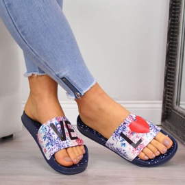 Gumové pantofle Big Star W INT1148B tmavě modrá námořnická modrá vícebarevný 2