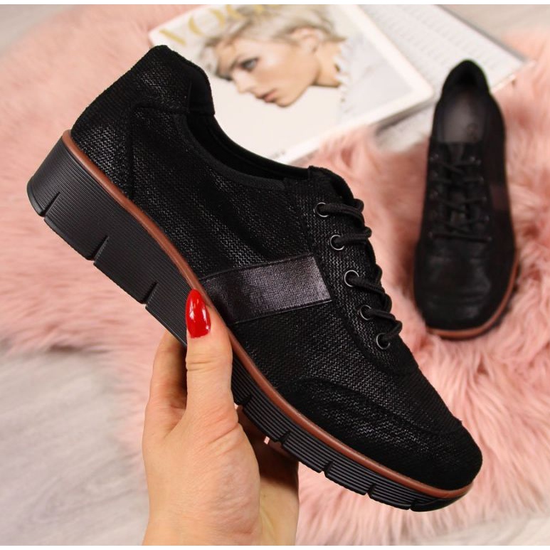 Kožené boty na klínku Filippo W PAW68A černé černá 1