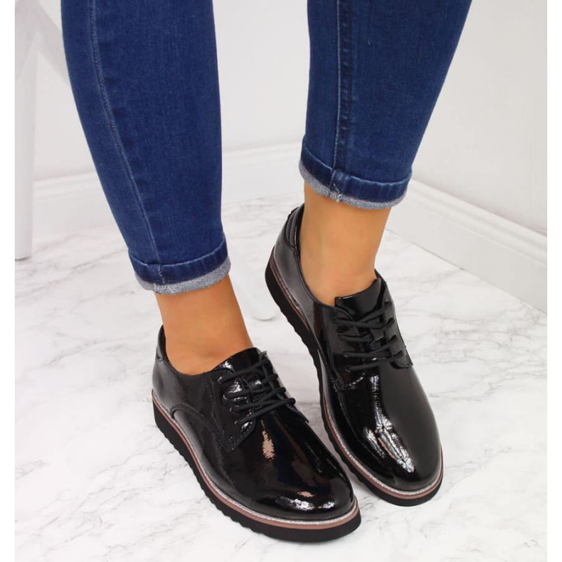 Kožené lakované boty Filippo W PAW174 černé černá 2