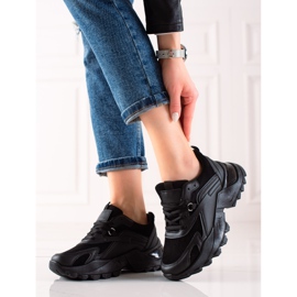 TRENDI Černé módní tenisky černý 1