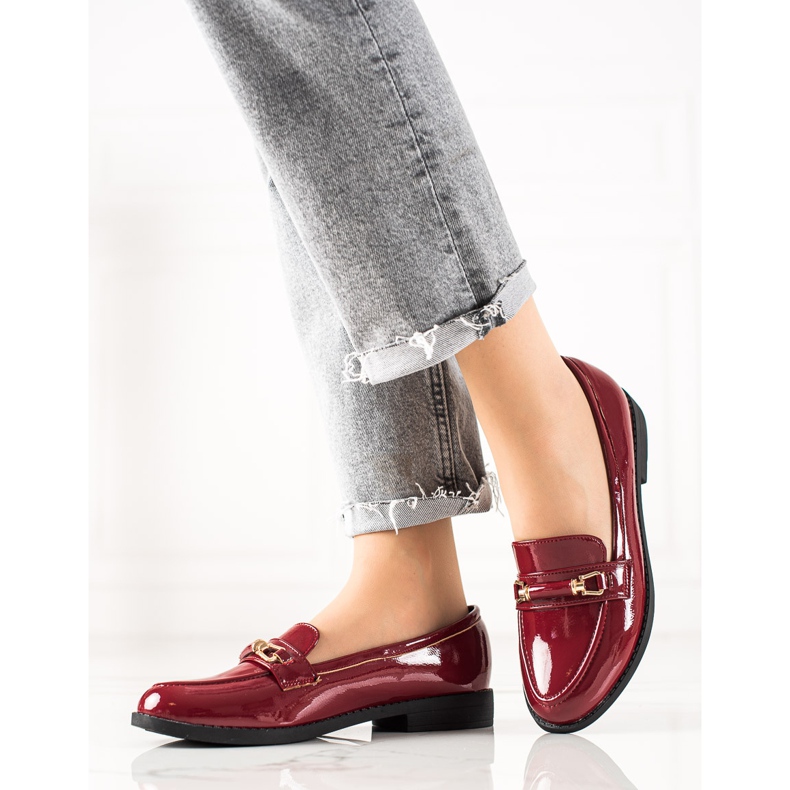 Small Swan Lakované Burgundy Brogues červený 1