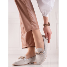 Small Swan Elegantní šedé mokasíny šedá 1