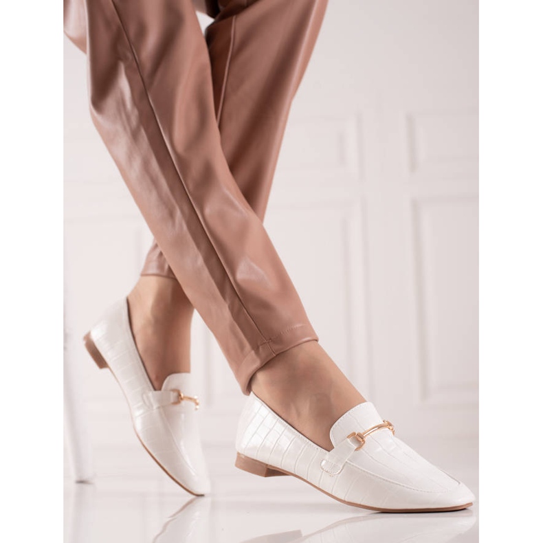 Encor Elegantní mokasíny s eko kůží bílý 1