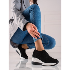 TRENDI Stylové klínové tenisky černá 2