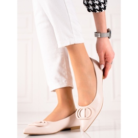 Seastar Béžové balerínky s ornamentem béžový 1