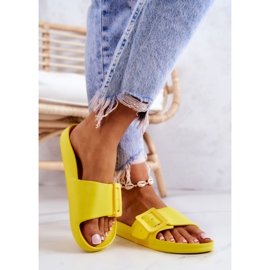 Dámské pantofle Big Star s přezkou FF274A392 Žlutá 2