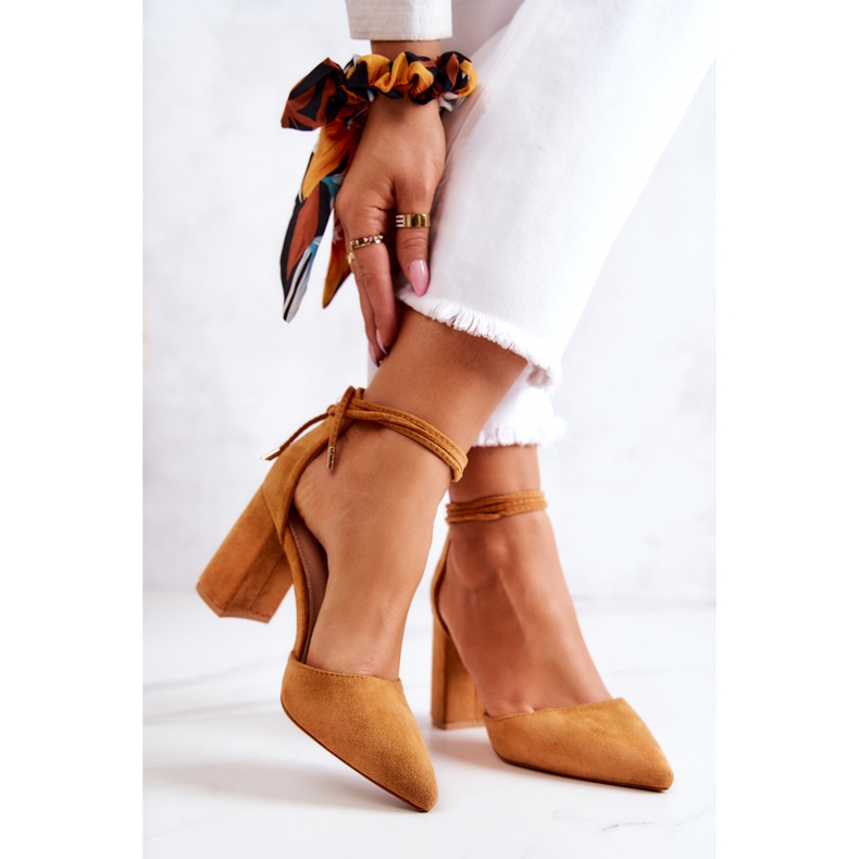 FB2 Lodičky Na Baru Vázané Velbloudí Lettice hnědý žlutá 2 FB2 Lodičky Na Baru Vázané Velbloudí Lettice hnědý žlutá 2