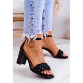 FB2 Kožené Sandály Na černém Lorelei Baru černý 2