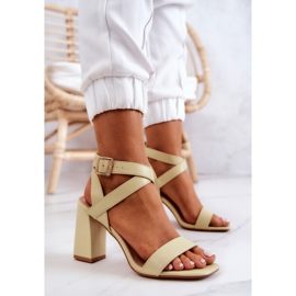 FB2 Elegantní Sandály Na Baru Pastelově Zelená Michele zelený 2