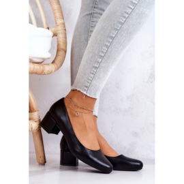 Kožené lodičky na sloupu Sergio Leone PB291 Black černá 1