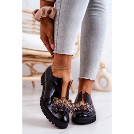 PA2 Elegantní Kožené Boty S Black Cindy Dekorací černá 1