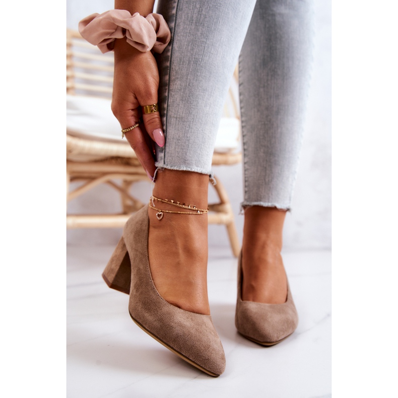 Semišové lodičky Sergio Leone PB411 Béžová hnědý 2