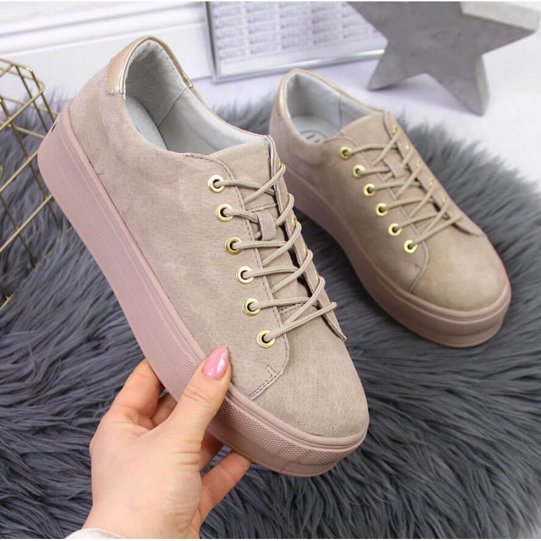 Tenisky na platformě Filippo W PAW315 béžové béžový 1